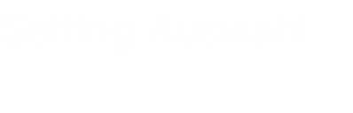 Setting Auswahl